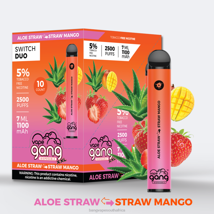 Vape Gang disposables - Aloe Strawberry - Strawberry Mango Vape Gang Switch Duo 2 flavors (Box of 10) X0VV38