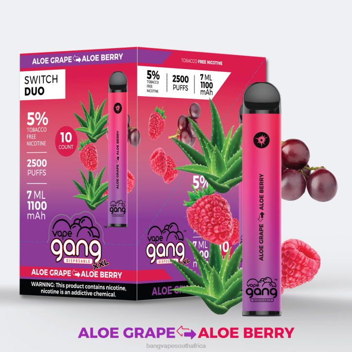 Vape Gang shop - Aloe Grape - Aloe Berry Vape Gang Switch Duo 2 flavors (Box of 10) X0VV39