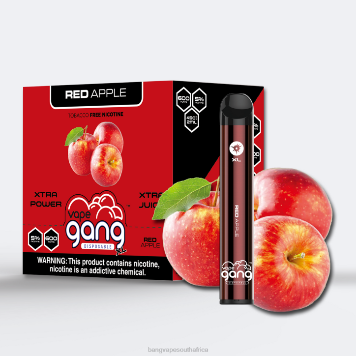 Bang Gang vape - Red Apple Vape Gang XL Disposable Vapes 600 puffs (Box of 10) X0VV73