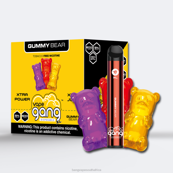 Bang Vape cape town - Gummy Bear Vape Gang XL Disposable Vapes 600 puffs (Box of 10) X0VV64