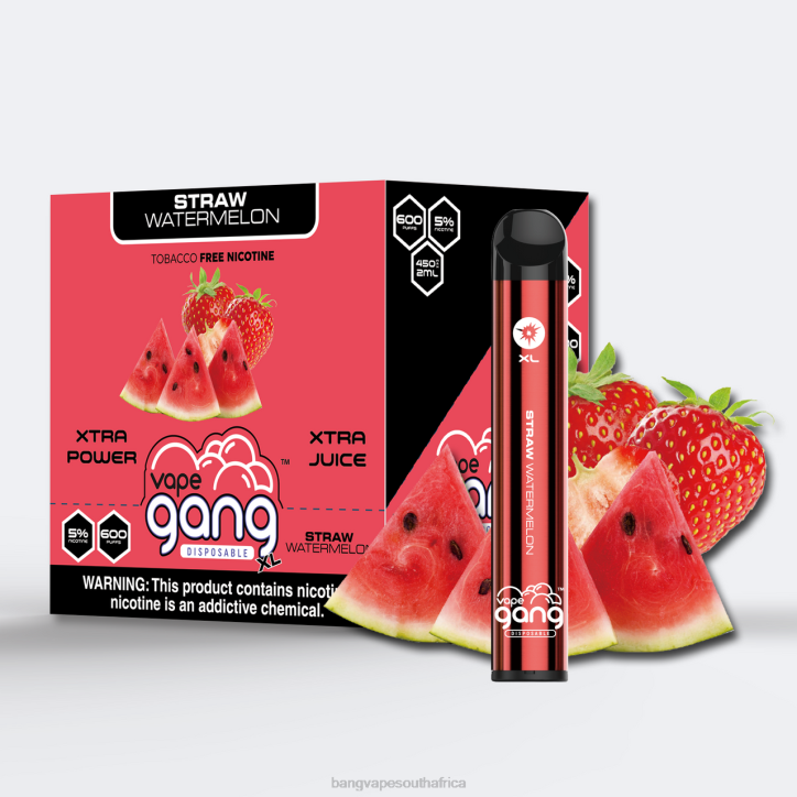 Bang Vape cape town - Straw Watermelon Vape Gang XL Disposable Vapes 600 puffs (Box of 10) X0VV74